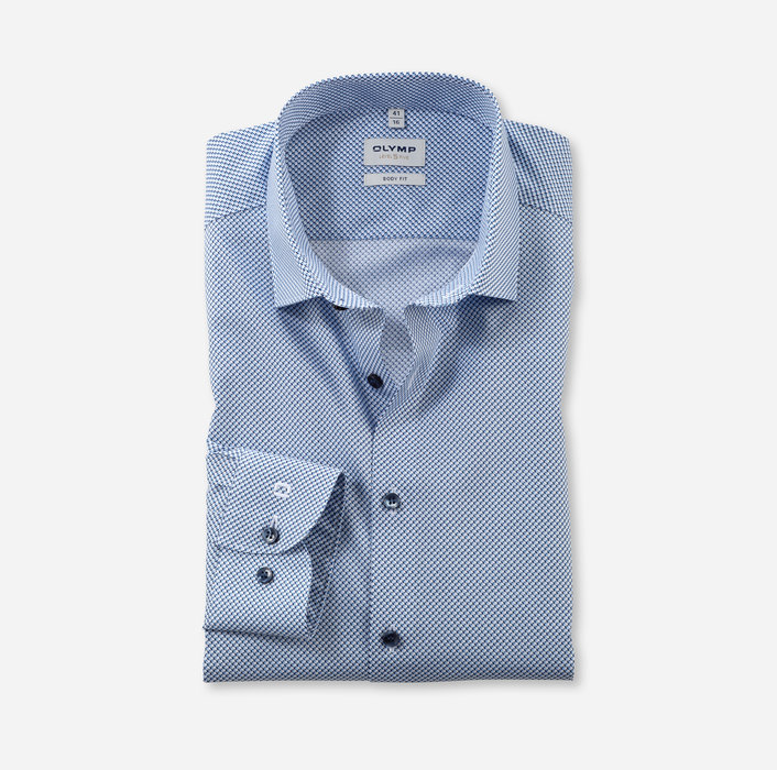 Olymp slim fit, kék mintás ing