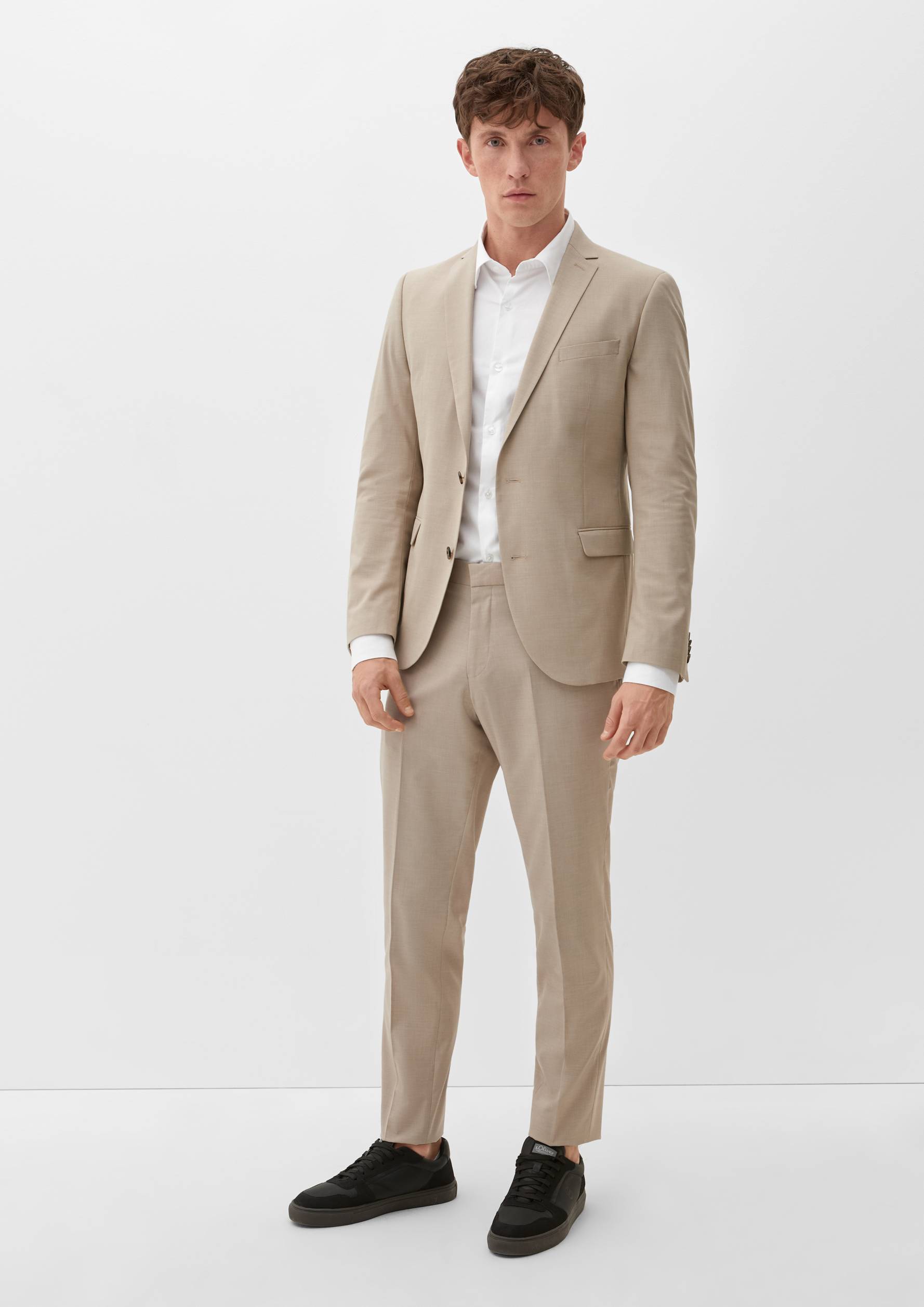 S.Oliver, drapp, slim fit öltöny