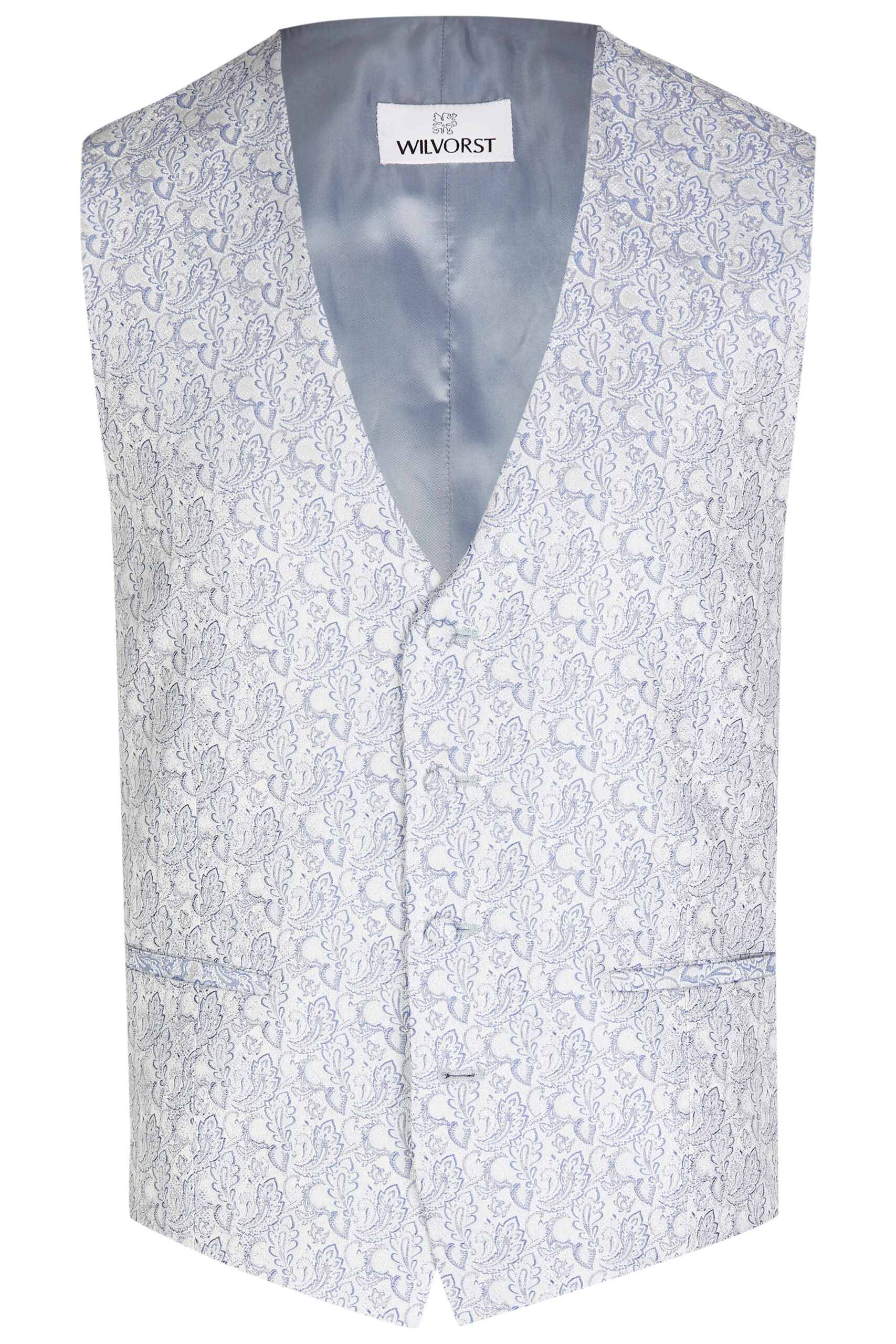 Wilvorst slim fit világos kék mintás esküvoi mellény
