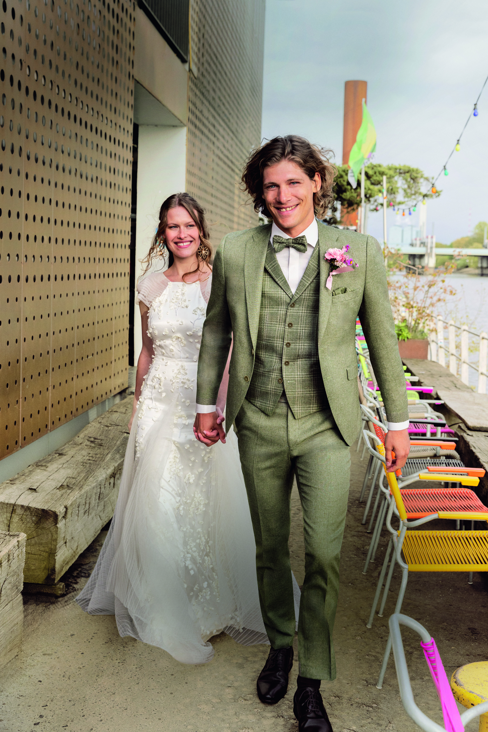 Wilvorst slim fit, világos khaki zöld, apró mintás esküvoi öltöny