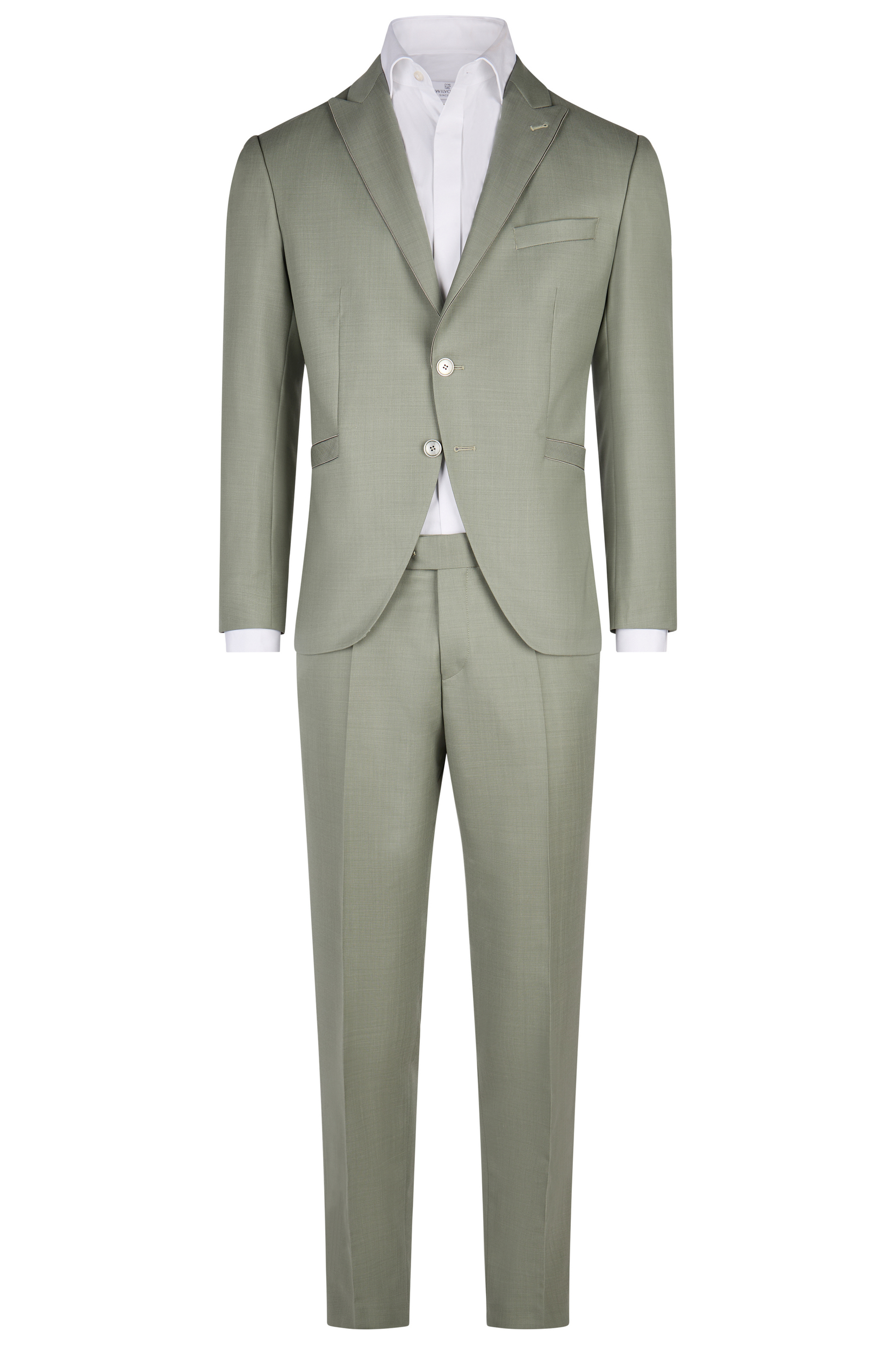 Wilvorst slim fit, világos föld zöld elegáns esküvoi öltöny