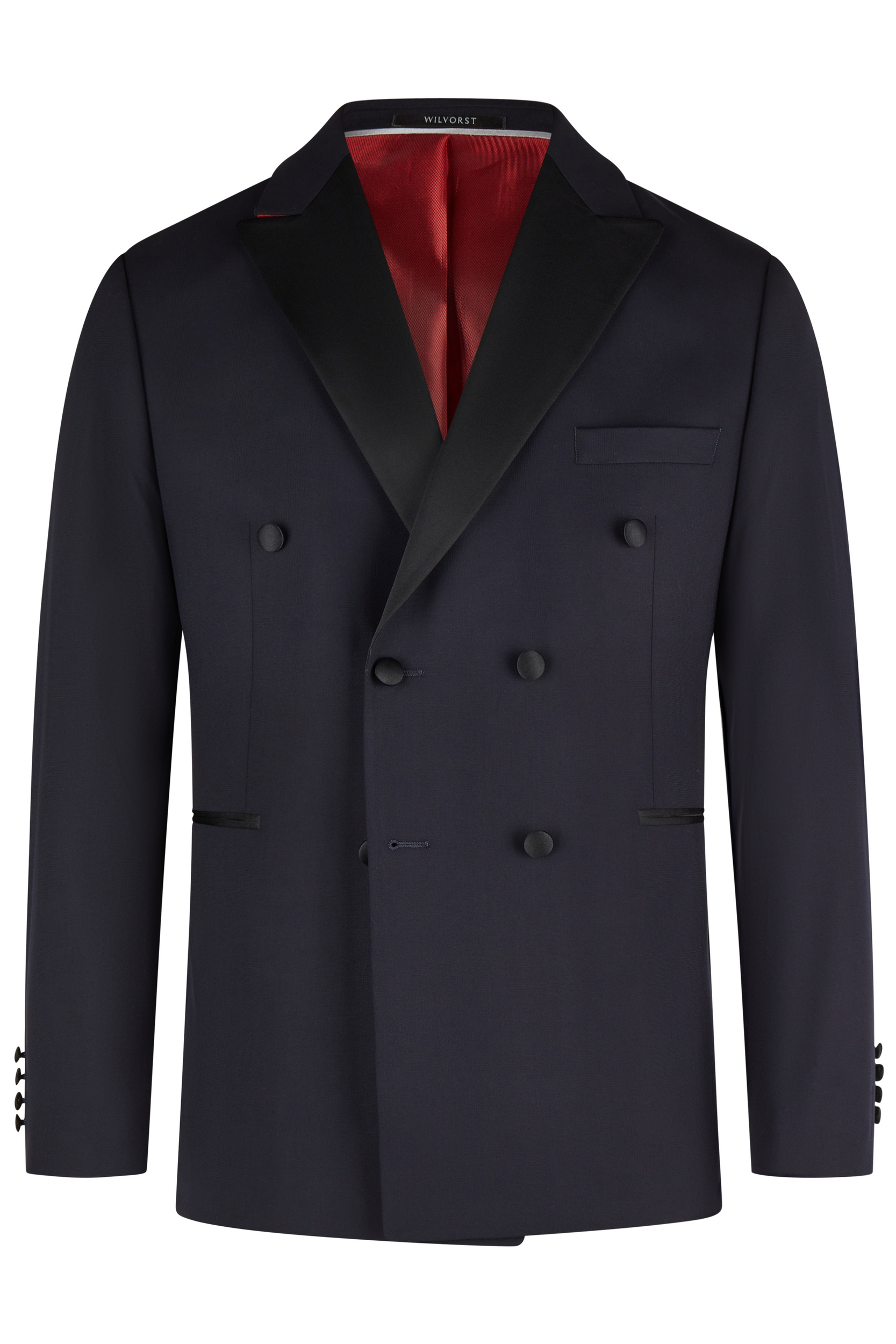 Wilvorst slim fit, sötét kék, dupla gombsoros öltöny